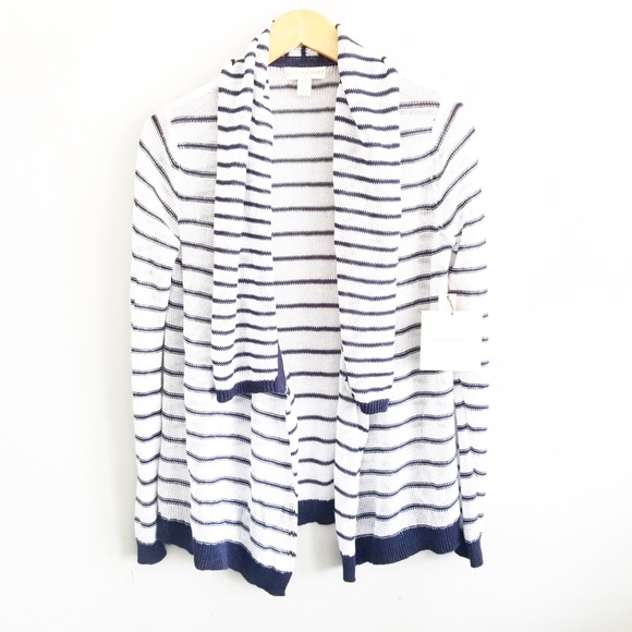 Cynthia Rowley Sweaters - Cynthia Rowley Striped Linen Cardigan Sweater